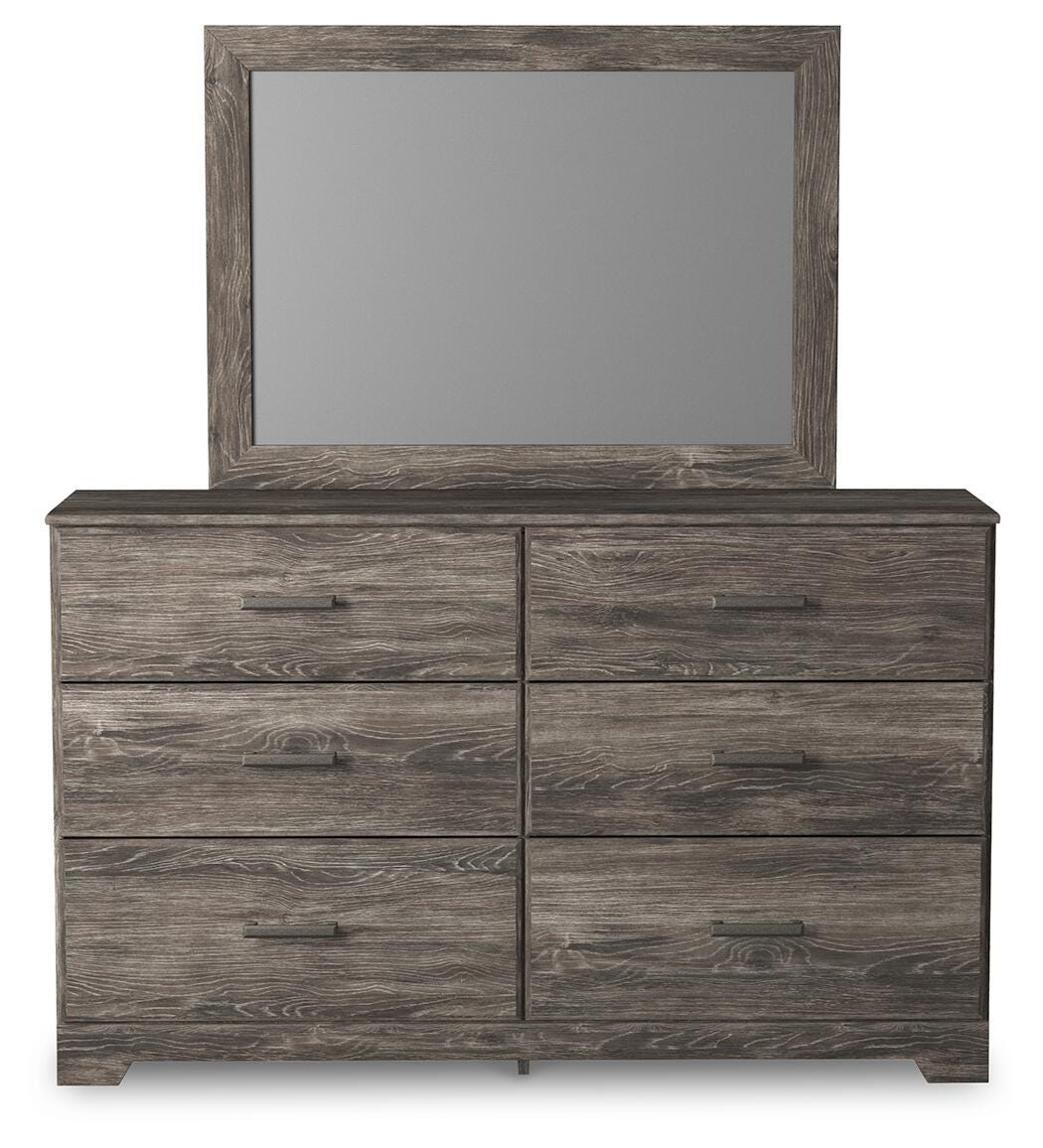 Ralinksi Panel Bed with Mirrored Dresser and 2 Nightstands