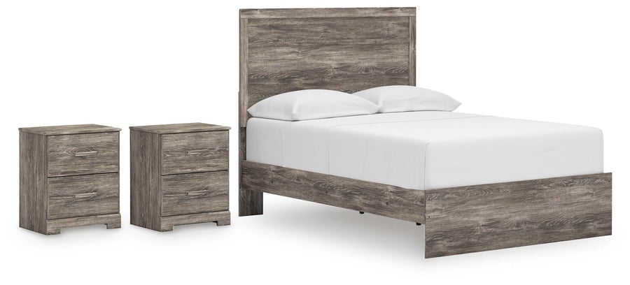 Ralinksi Panel Bed and 2 Nightstands