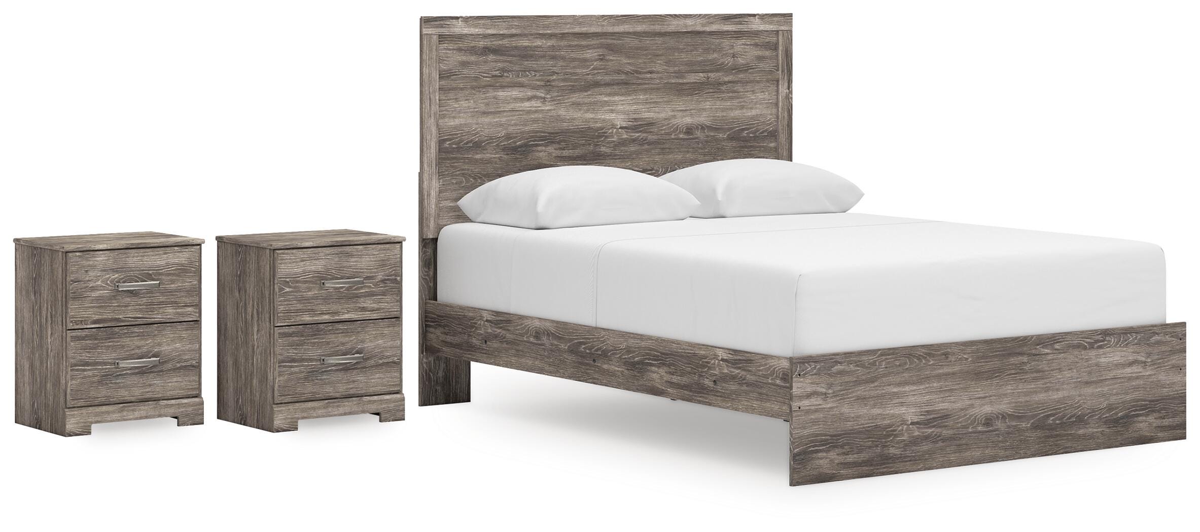 Ralinksi Panel Bed and 2 Nightstands