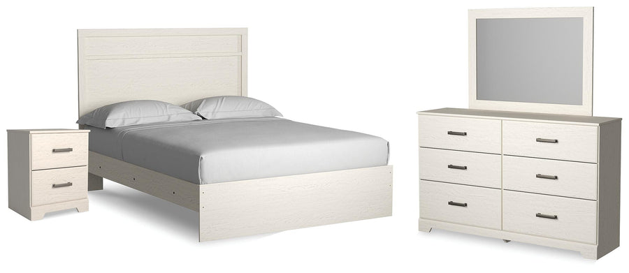 Wexley Panel Bed with Dresser, Mirror and Nightstand