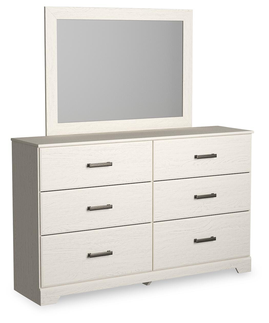 Stelsie Panel Bed with Mirrored Dresser, Chest and 2 Nightstands