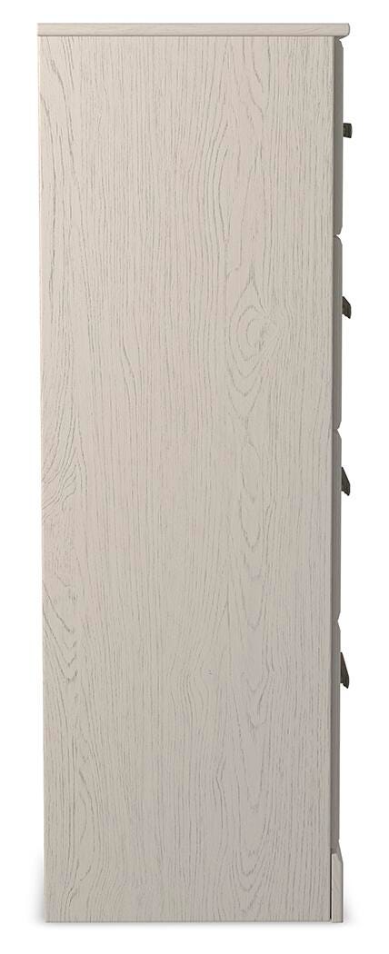 Stelsie Panel Bed with Mirrored Dresser, Chest and Nightstand