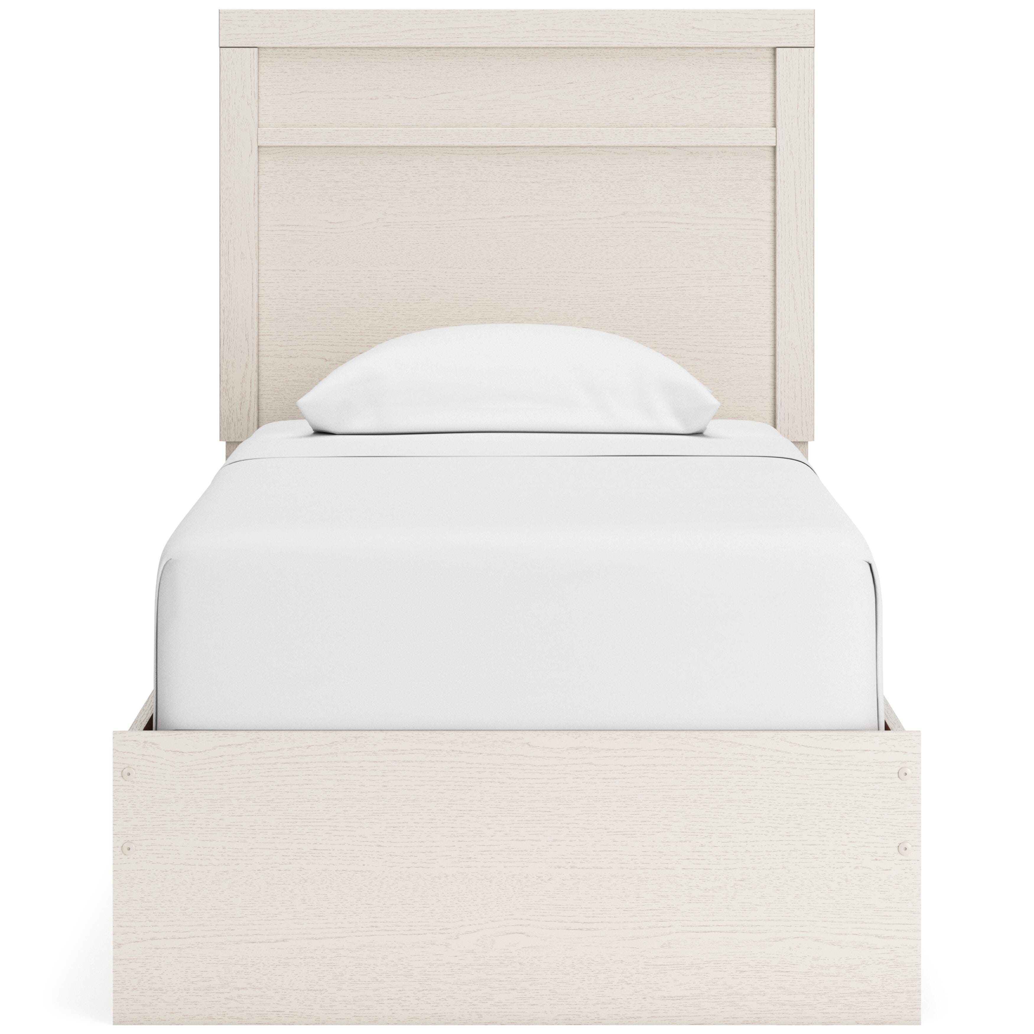 Stelsie Panel Bed with Mirrored Dresser