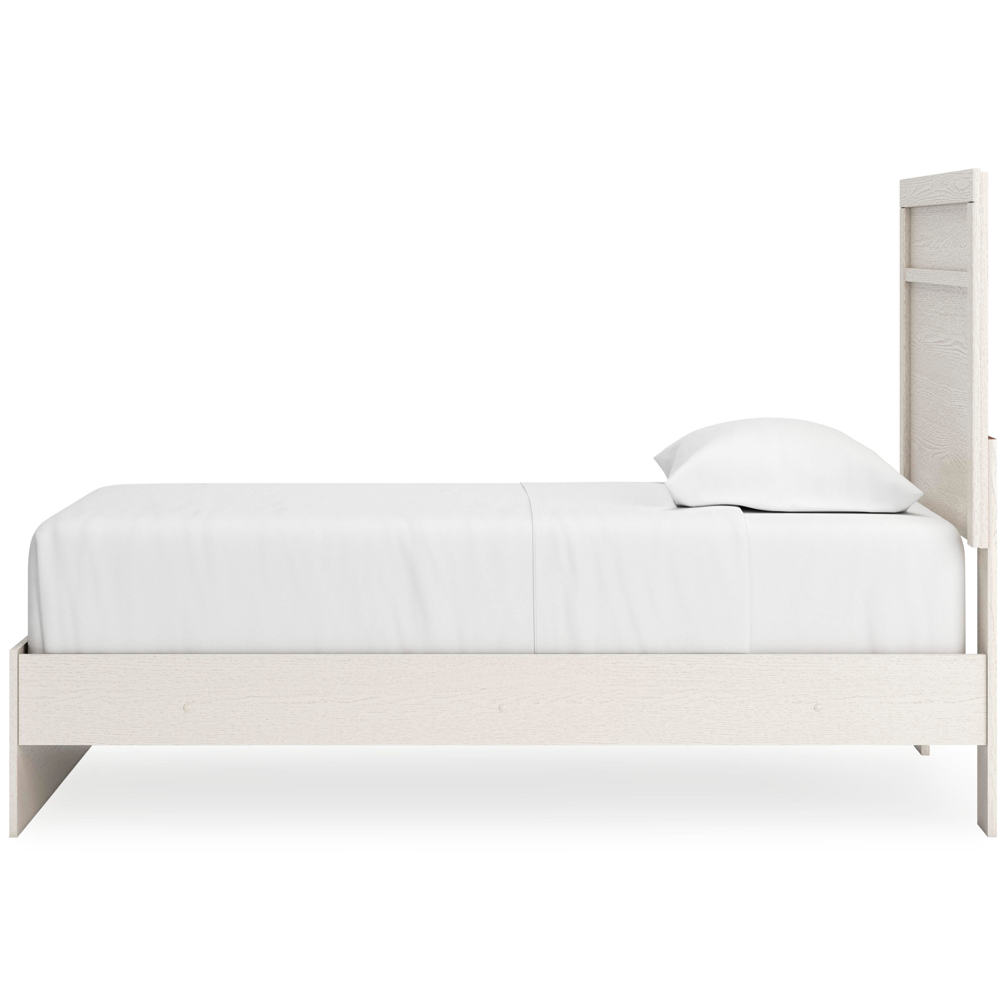 Stelsie Panel Bed with Mirrored Dresser