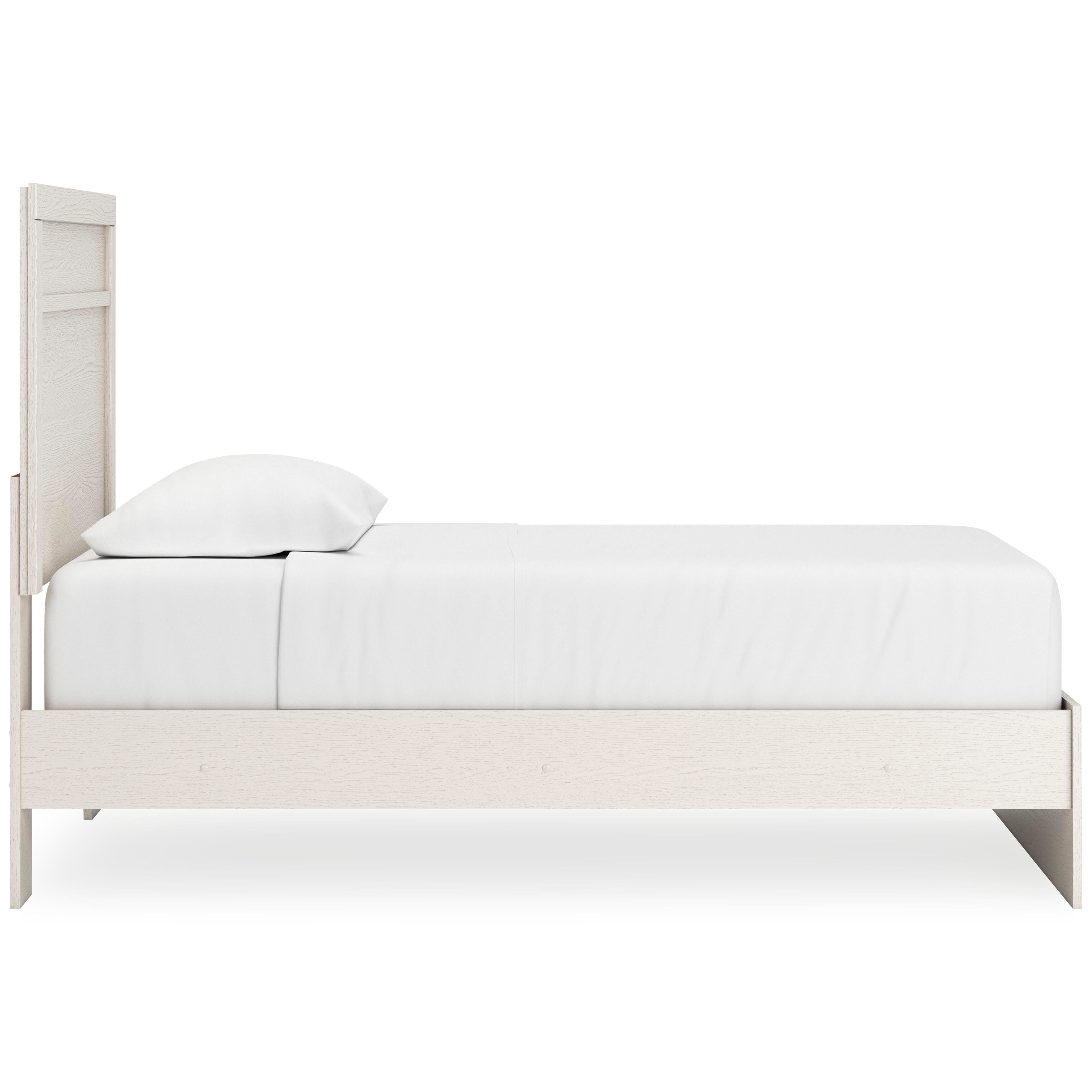 Stelsie Panel Bed with Mirrored Dresser and 2 Nightstands