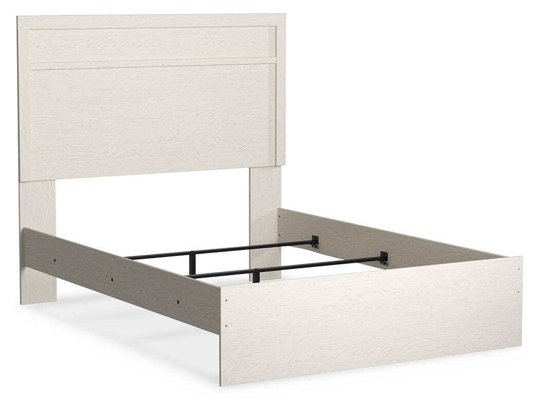 Stelsie Panel Bed with Mirrored Dresser and Nightstand