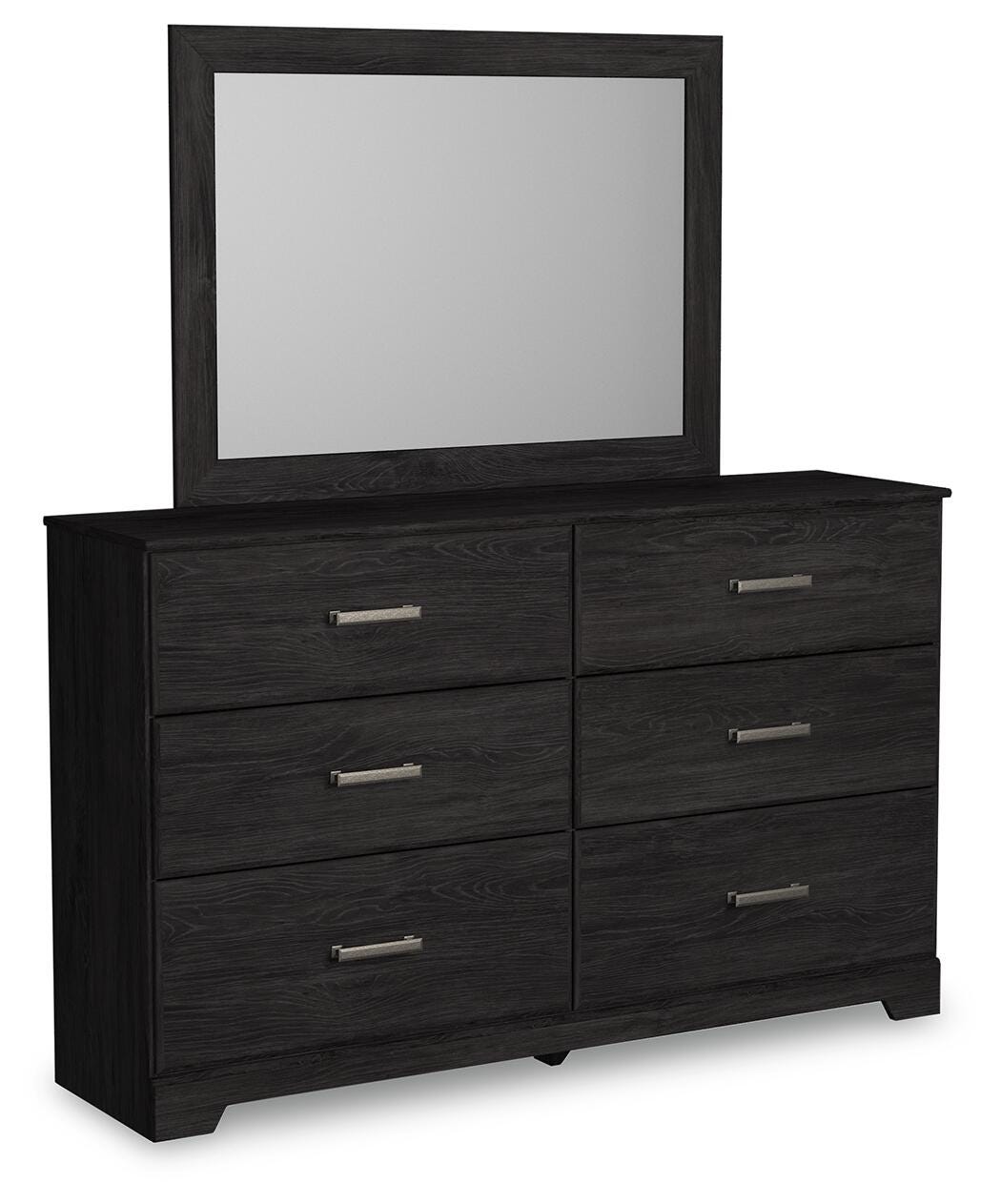 Belachime Panel Bed with Mirrored Dresser and Nightstand