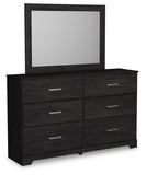 Belachime Panel Bed with Mirrored Dresser