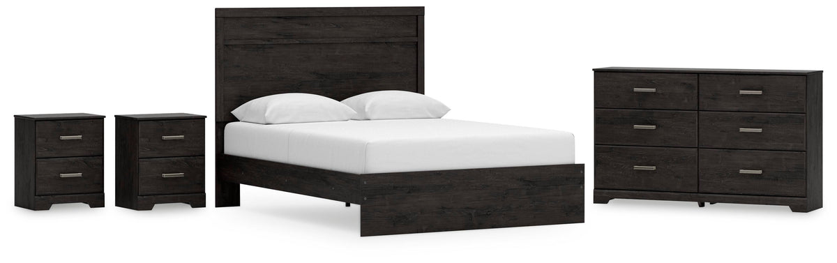 Rosendale Panel Bed with Dresser and 2 Nightstands