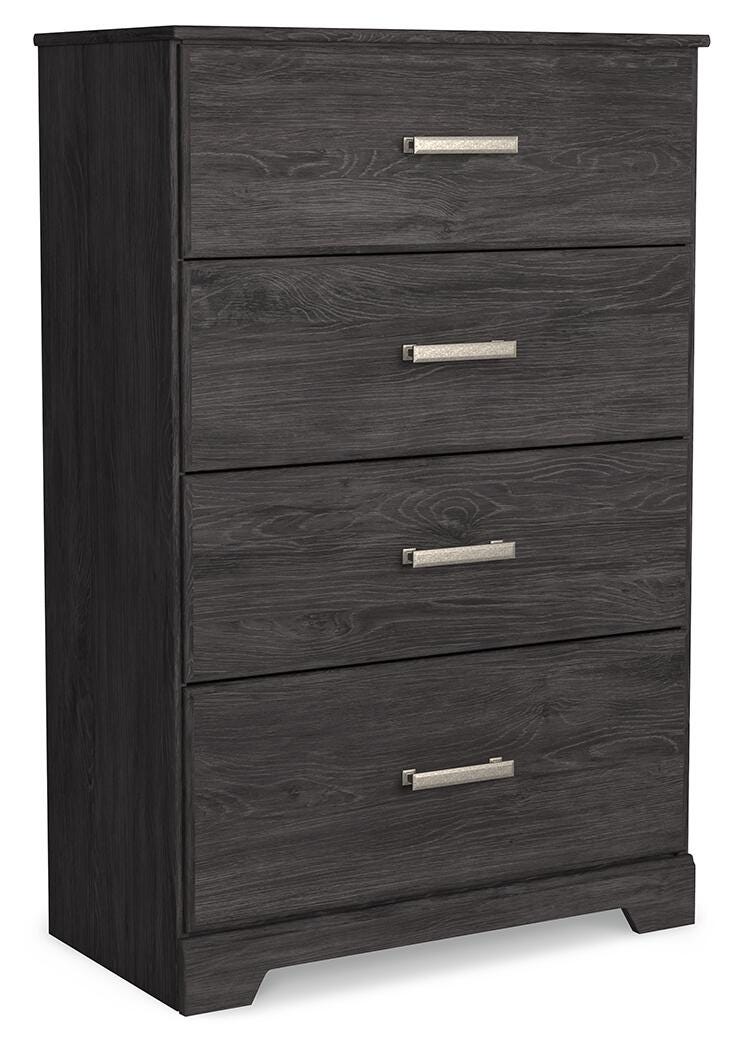 Belachime Panel Bed with Mirrored Dresser, Chest and Nightstand