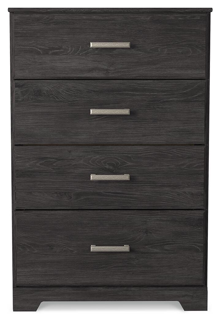 Belachime Panel Bed with Mirrored Dresser and Chest