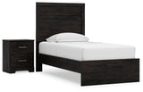 Belachime Panel Bed with Nightstand