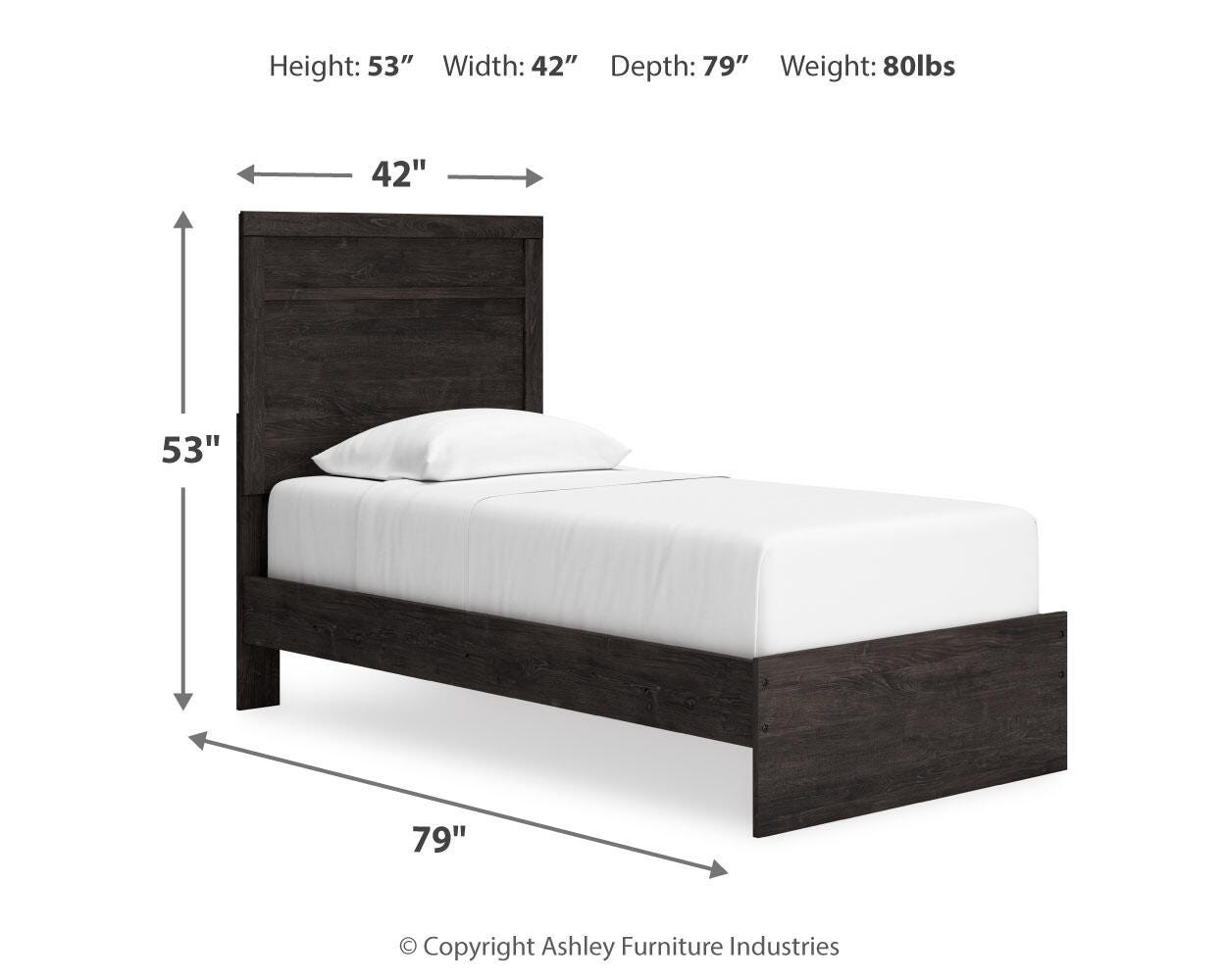 Belachime Panel Bed with Nightstand