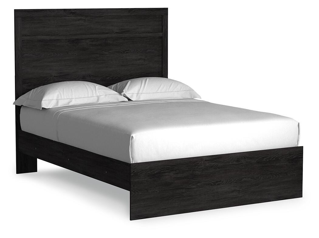 Belachime Panel Bed with Mirrored Dresser