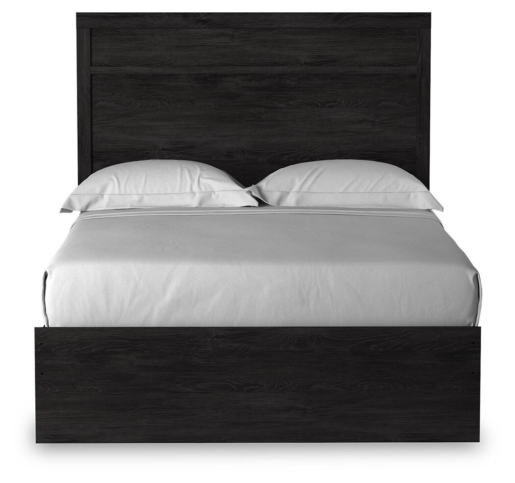 Belachime Panel Bed with Mirrored Dresser, Chest and 2 Nightstands