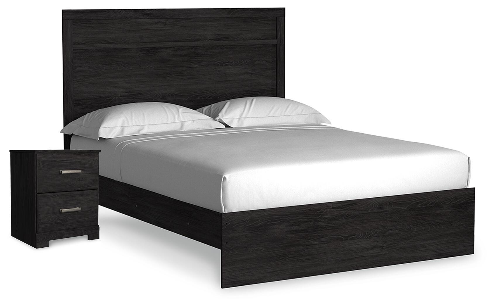 Belachime Panel Bed with Nightstand
