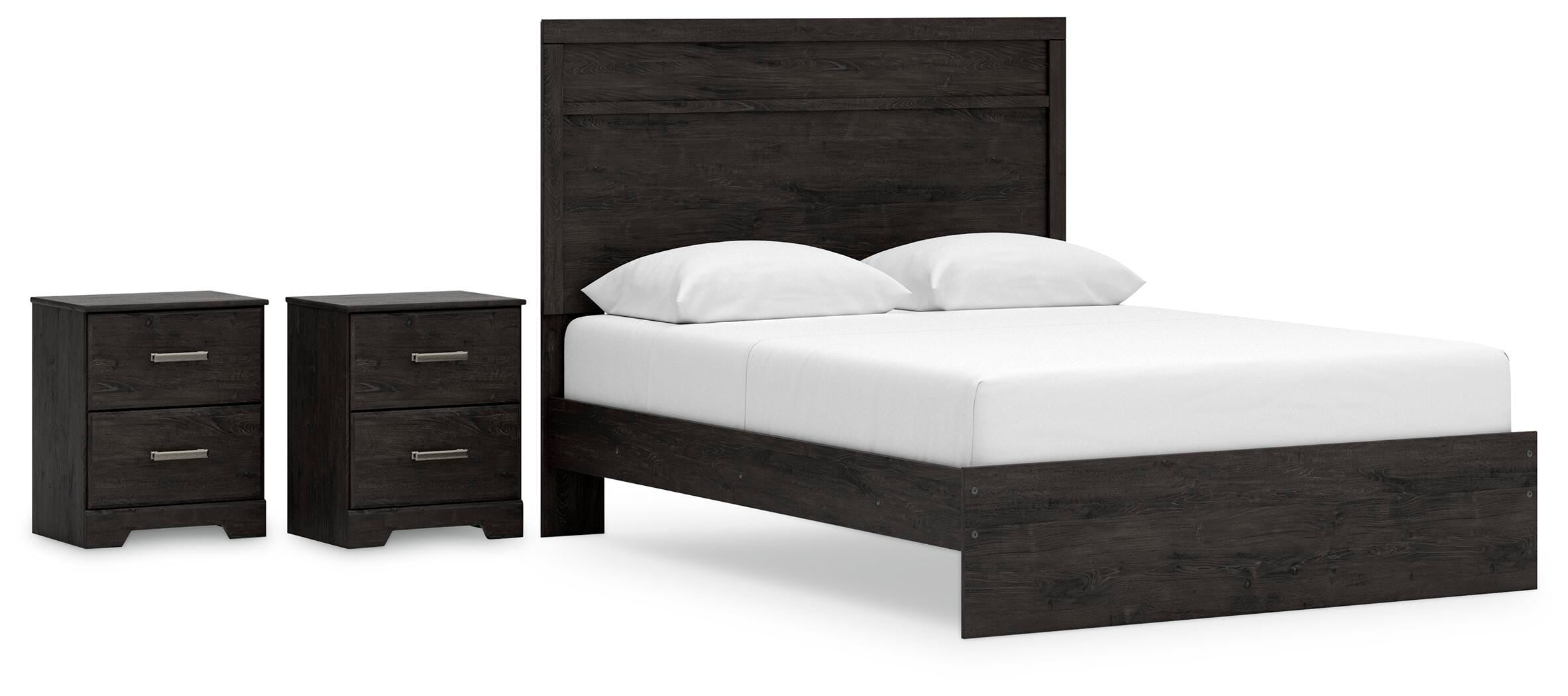 Belachime Panel Bed with 2 Nightstands