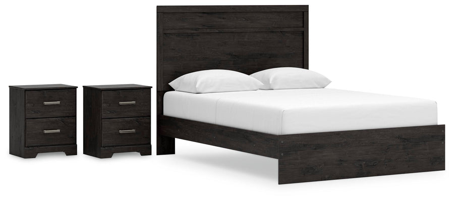 Rosendale Panel Bed with 2 Nightstands