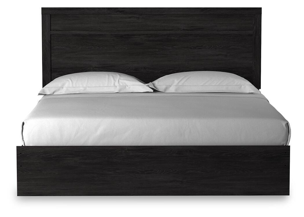 Belachime Panel Bed with Mirrored Dresser and 2 Nightstands