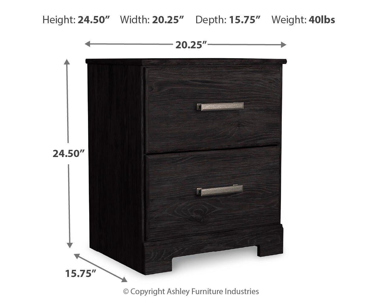 Belachime Panel Bed with Nightstand
