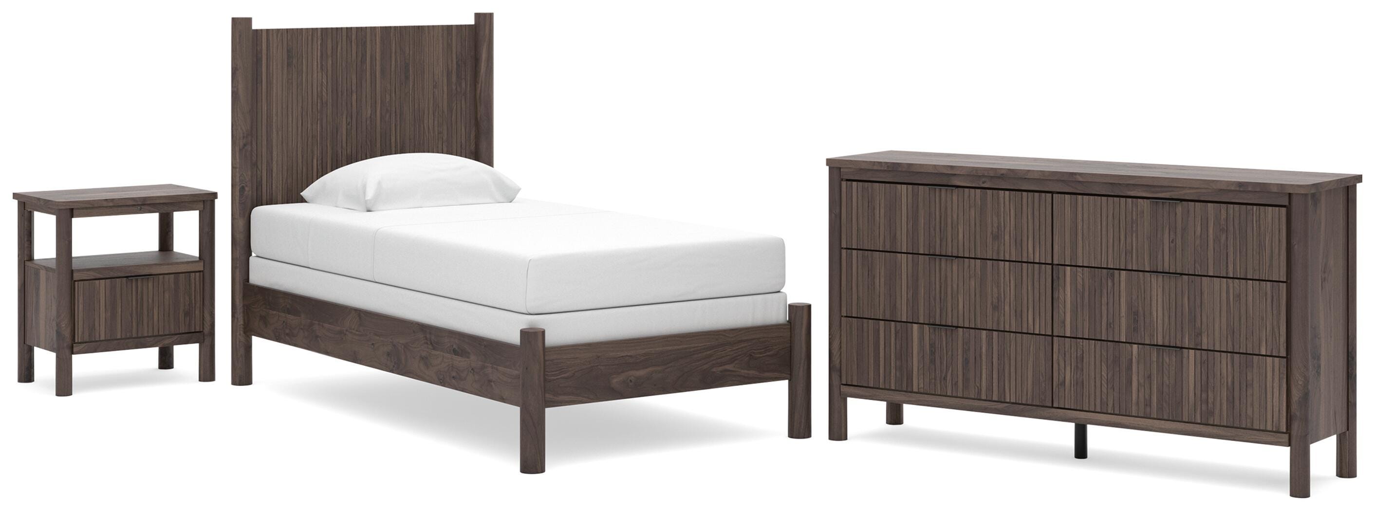 Pamytta Panel Bed, Dresser and Nightstand
