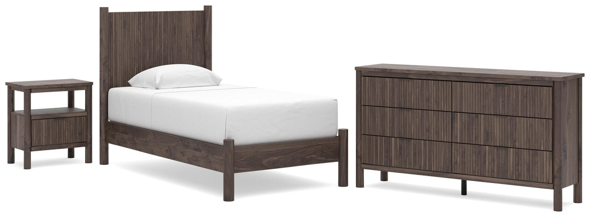 Pamytta Panel Platform Bed, Dresser and Nightstand