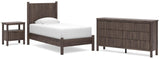 Pamytta Panel Platform Bed, Dresser and Nightstand
