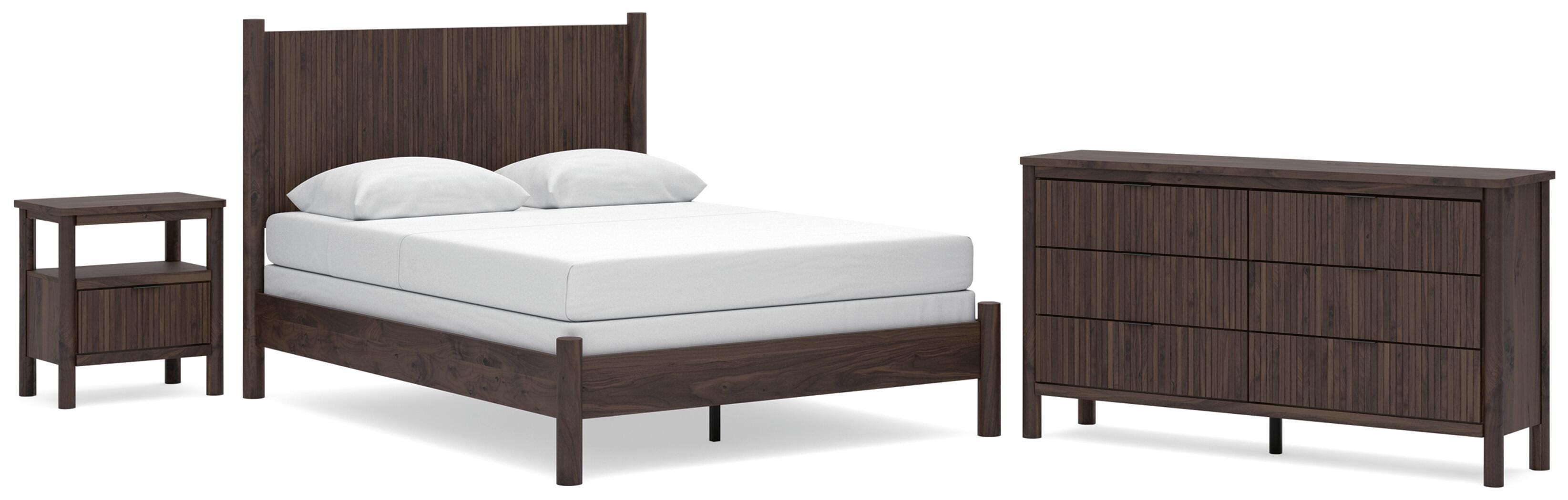 Pamytta Panel Bed, Dresser and Nightstand