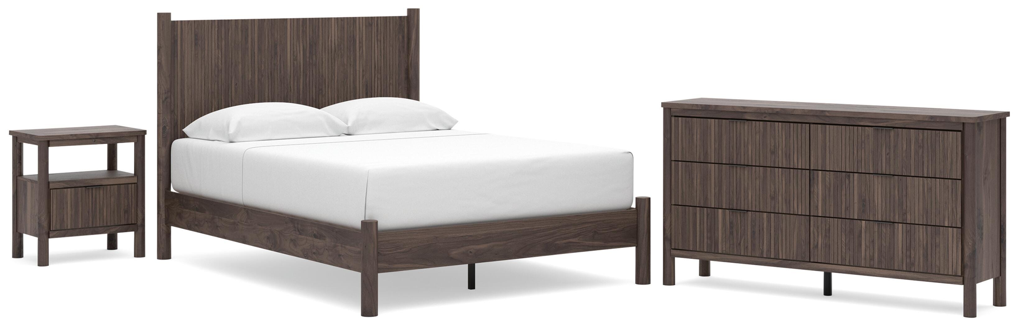 Pamytta Panel Platform Bed, Dresser and Nightstand