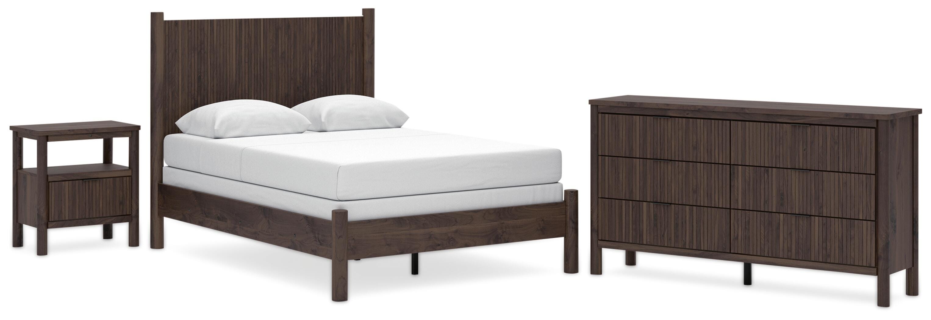 Pamytta Panel Bed, Dresser and Nightstand