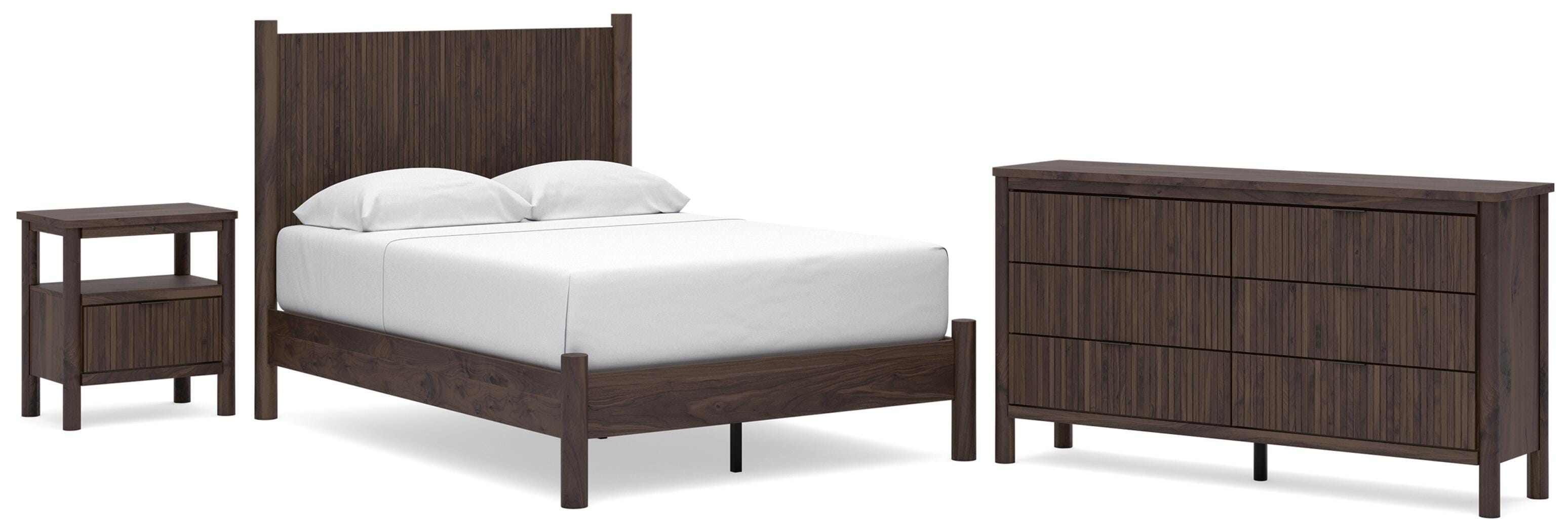 Pamytta Panel Platform Bed, Dresser and Nightstand