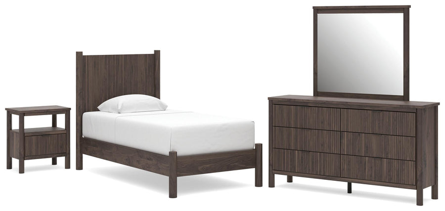 Pamytta Panel Platform Bed, Dresser, Mirror and Nightstand