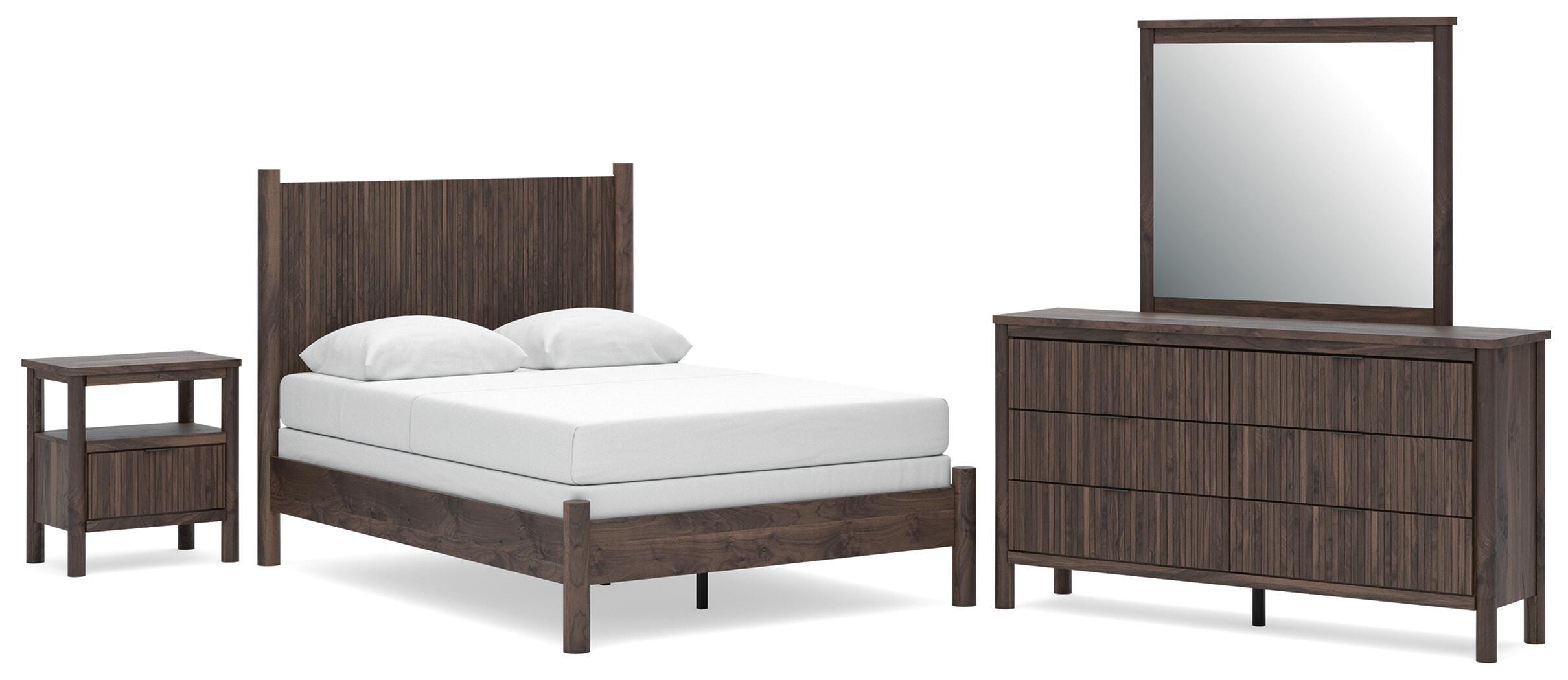 Pamytta Panel Bed, Dresser, Mirror and Nightstand