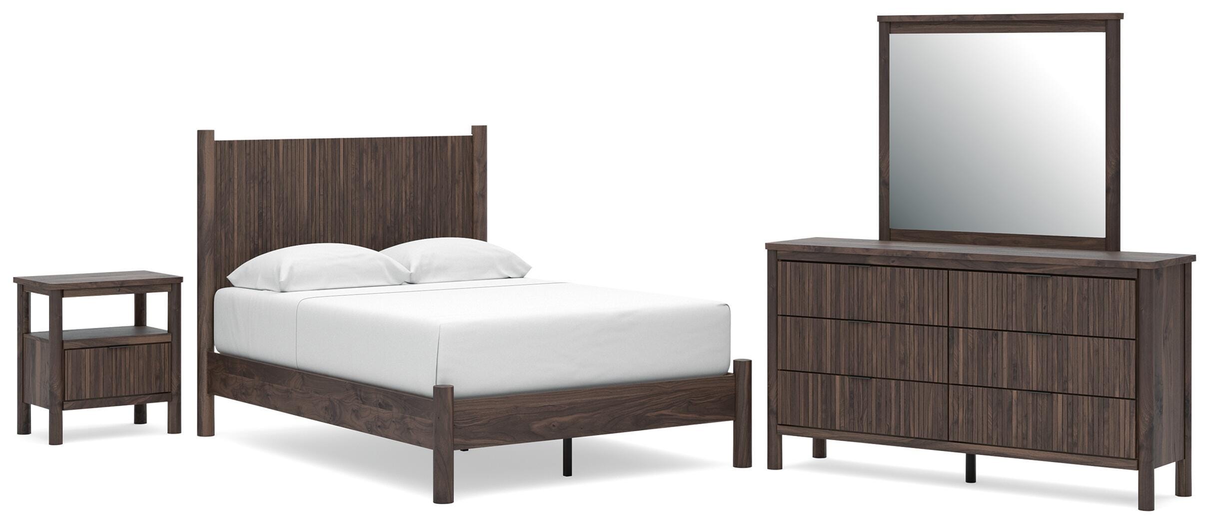 Pamytta Panel Platform Bed, Dresser, Mirror and Nightstand