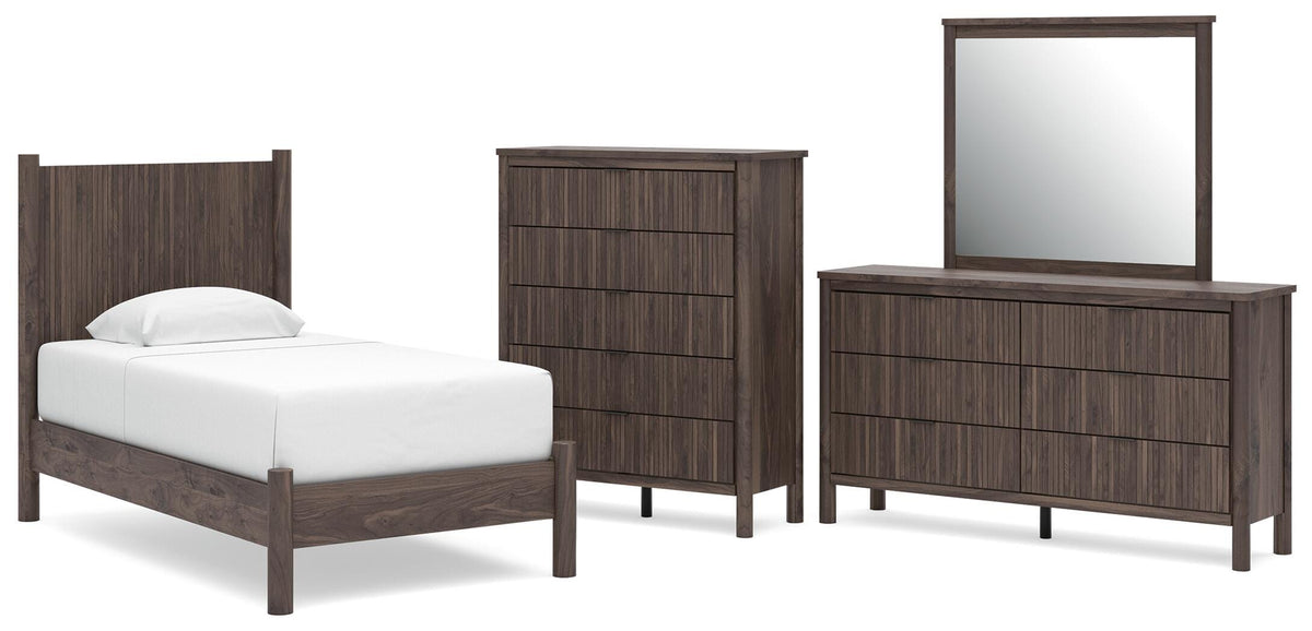 Pamytta Panel Platform Bed, Dresser, Mirror and Chest