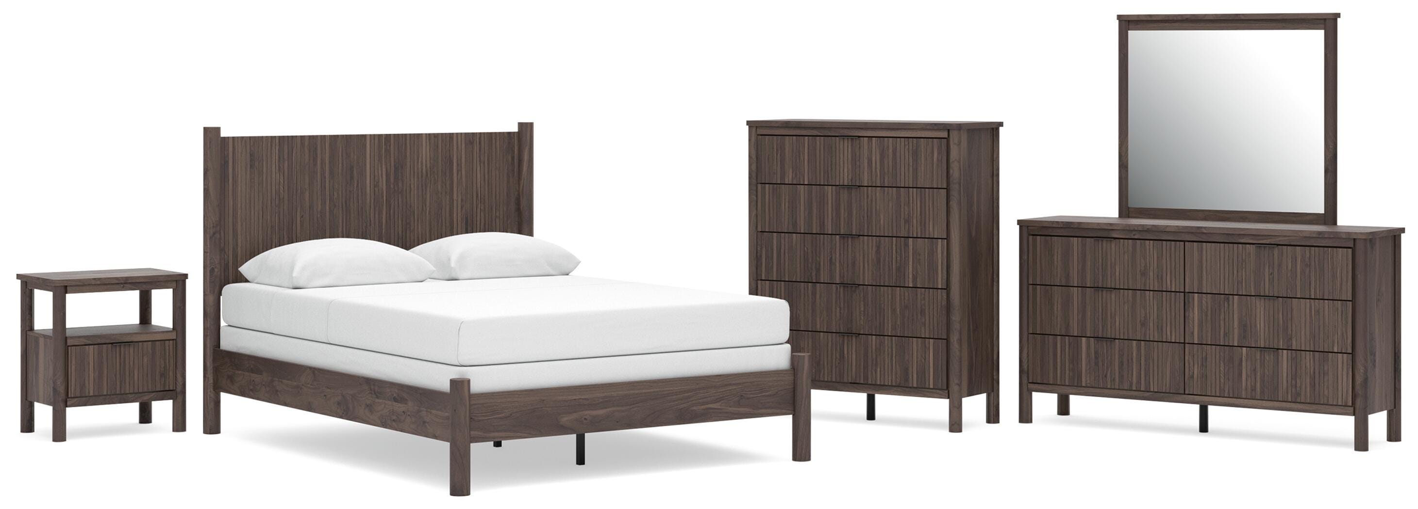 Pamytta Panel Bed, Dresser, Mirror, Chest and Nightstand