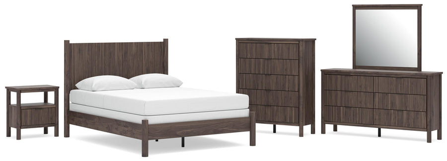Pamytta Panel Bed, Dresser, Mirror, Chest and Nightstand