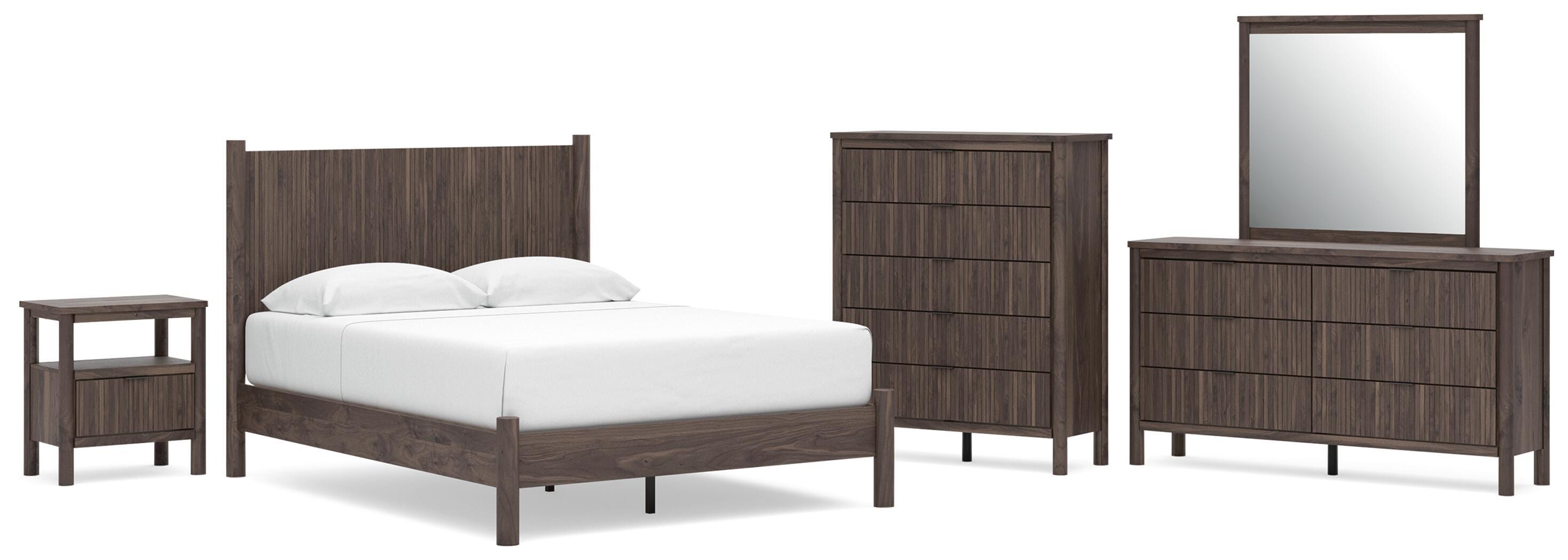 Pamytta Panel Platform Bed, Dresser, Mirror, Chest and Nightstand