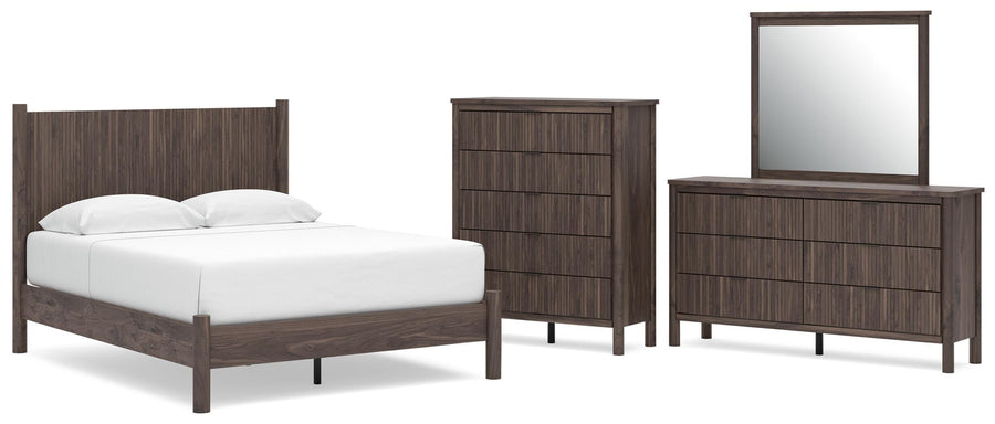 Pamytta Panel Platform Bed, Dresser, Mirror and Chest