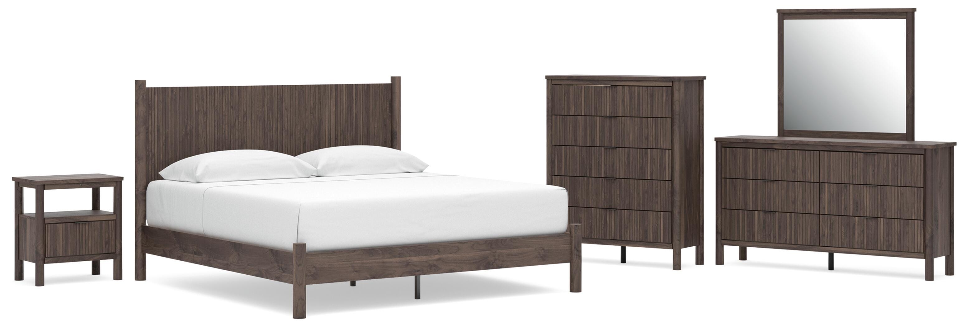 Pamytta Panel Platform Bed, Dresser, Mirror, Chest and Nightstand