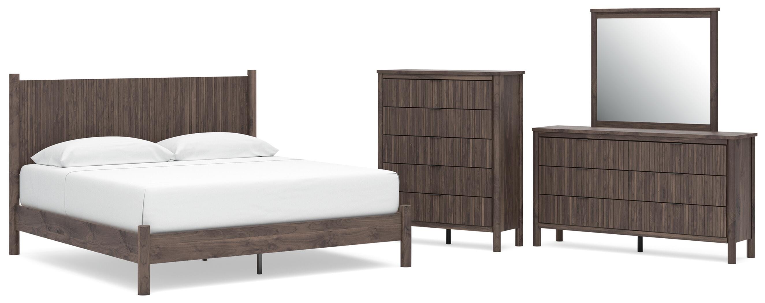Pamytta Panel Platform Bed, Dresser, Mirror and Chest