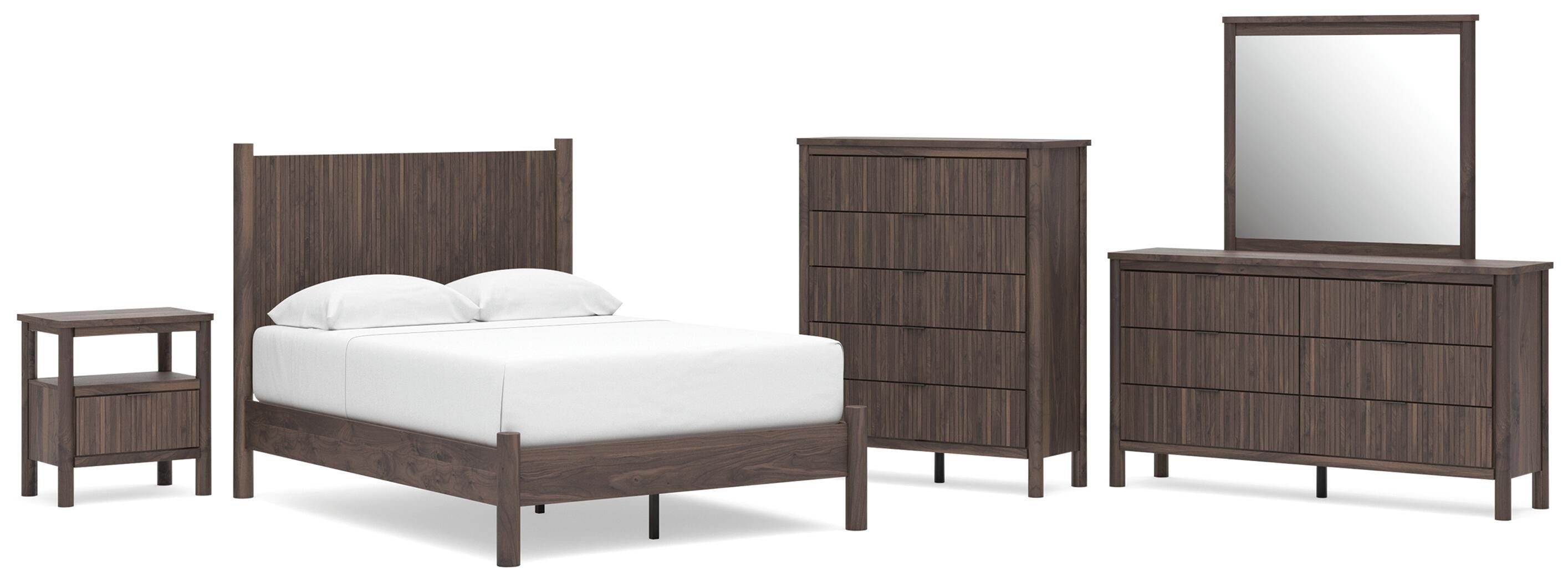 Pamytta Panel Platform Bed, Dresser, Mirror, Chest and Nightstand