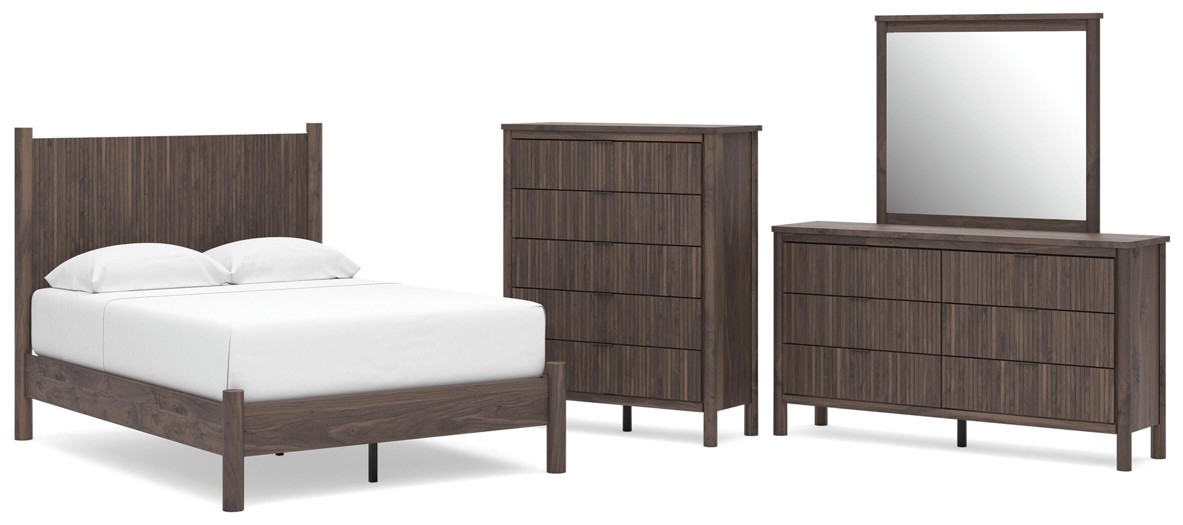 Pamytta Panel Platform Bed, Dresser, Mirror and Chest