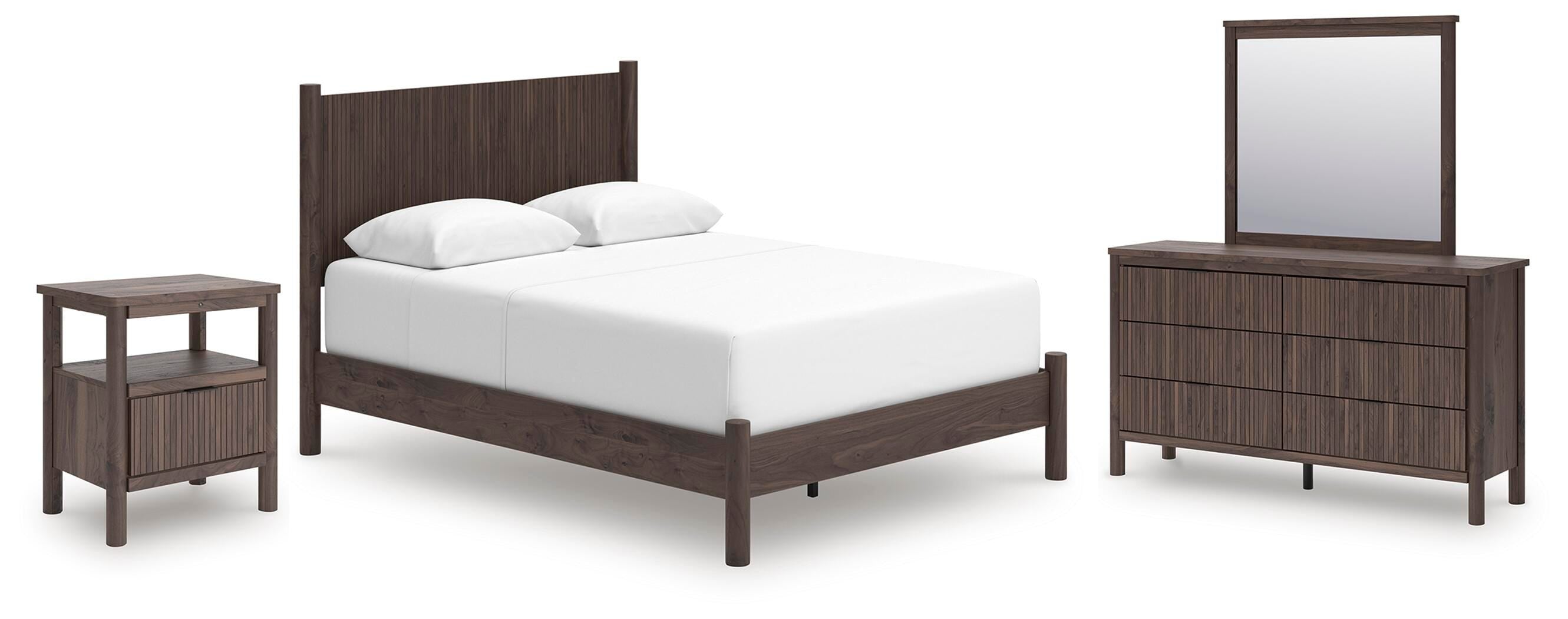 Pamytta Panel Bed, Dresser, Mirror and Nightstand