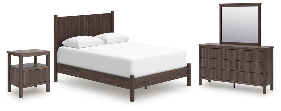 Pamytta Panel Bed, Dresser, Mirror and Nightstand