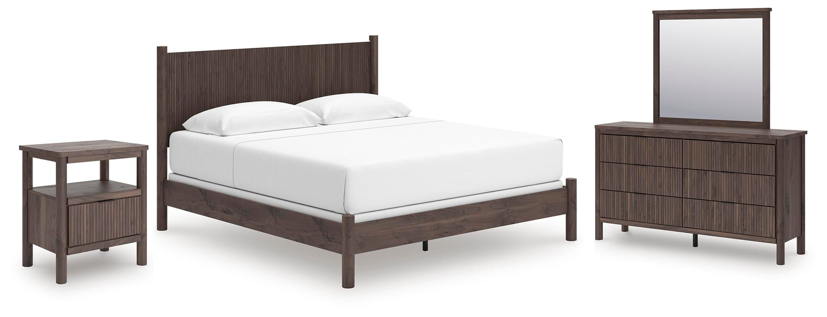 Pamytta Panel Bed, Dresser, Mirror and Nightstand