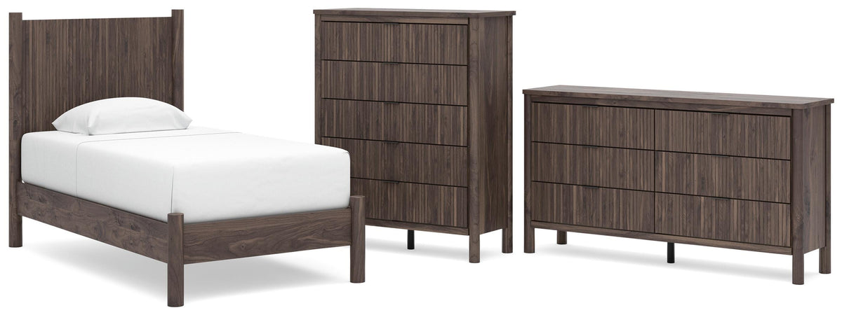 Pamytta Panel Platform Bed, Dresser and Chest