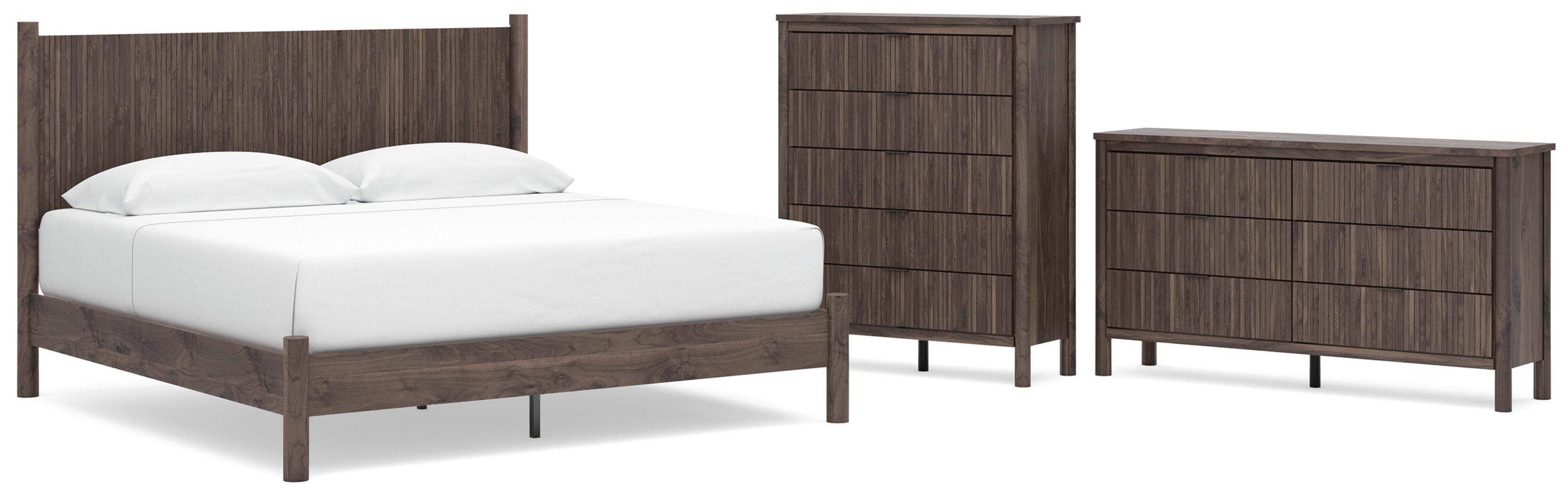 Pamytta Panel Platform Bed, Dresser and Chest