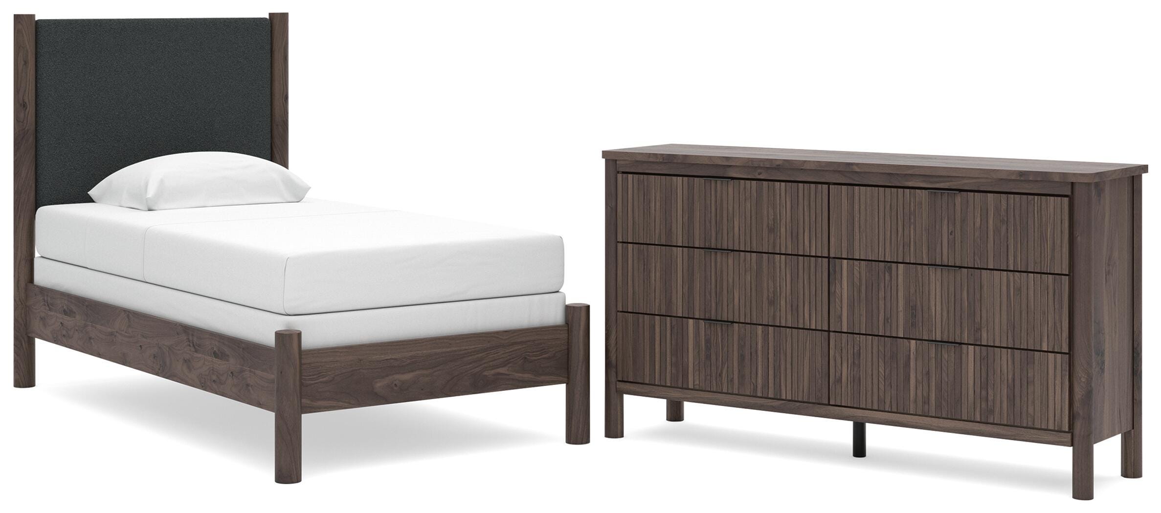 Pamytta Upholstered Panel Bed and Dresser