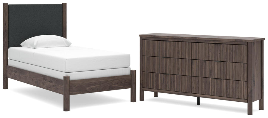 Pamytta Upholstered Panel Bed and Dresser